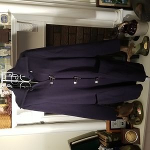 Women's Beautiful Saint James navy blue toggle sweater jacket